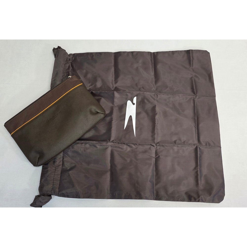 Salvatore Ferragamo Parfums Aerolineas Argentinas Travel Toiletry Pouch Brown - Picture 7 of 11